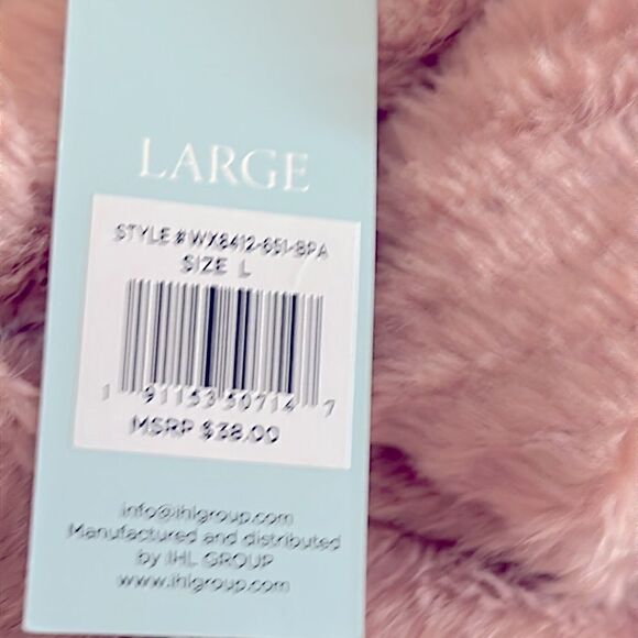 Aster Blu Faux Fur Mauve Pink Sweater Blouse Top Shirt Elegant Large L NWT - Picture 5 of 6